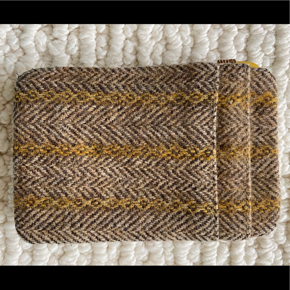 J. Crew Magic Wallet in Brown/Mustard Tweed
